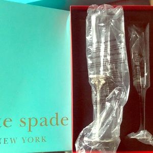 Kate spade set of 2 nwot Grace Ave toasting flutes
